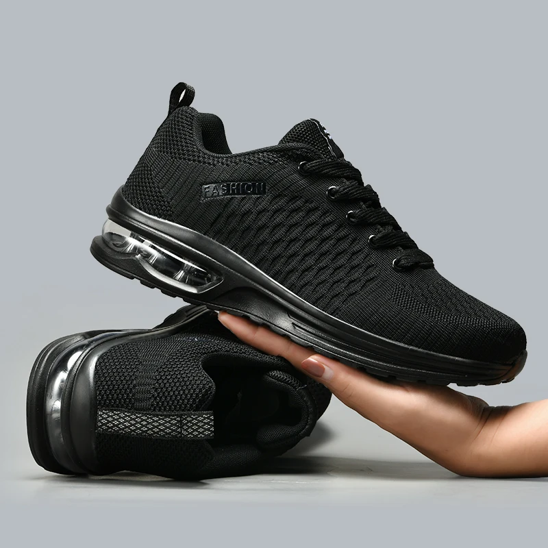 Badminton Shoes Men - รองเท้าวิ่งชายรองเท้า Lace Up รองเท้าผ้าใบแฟชั่นน้ําหนักเบารองเท้าสบายๆชายตาข่ายเดินรองเท้าเทนนิสกลางแจ้งรองเท้าผู้ชาย PLUS ขนาด