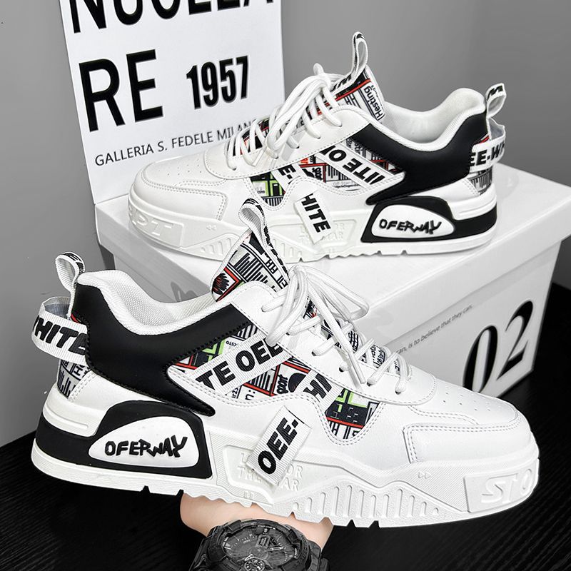 Badminton Shoes Men - แฟชั่นลำลองรองเท้าผ้าใบหนังใหม่รองเท้าสเก็ตบอร์ดผู้ชายรองเท้าวิ่งกลางแจ้งรองเท้ากีฬาเดินป่าเทนนิสแพลตฟอร์มรองเท้าหรูหราใหม่