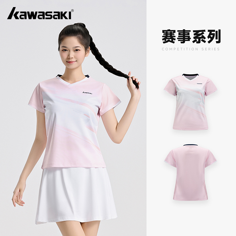Badminton Jersey - เสื้อแบดมินตันผู้หญิงของแท้จากคาวาซากิ เสื้อกีฬาระบายอากาศได้ดี ซับเหงื่อ เสื้อยืดแบดมินตันฤดูร้อน เสื้อยืดออกกำลังกายสำหรับทีมวิ่ง
